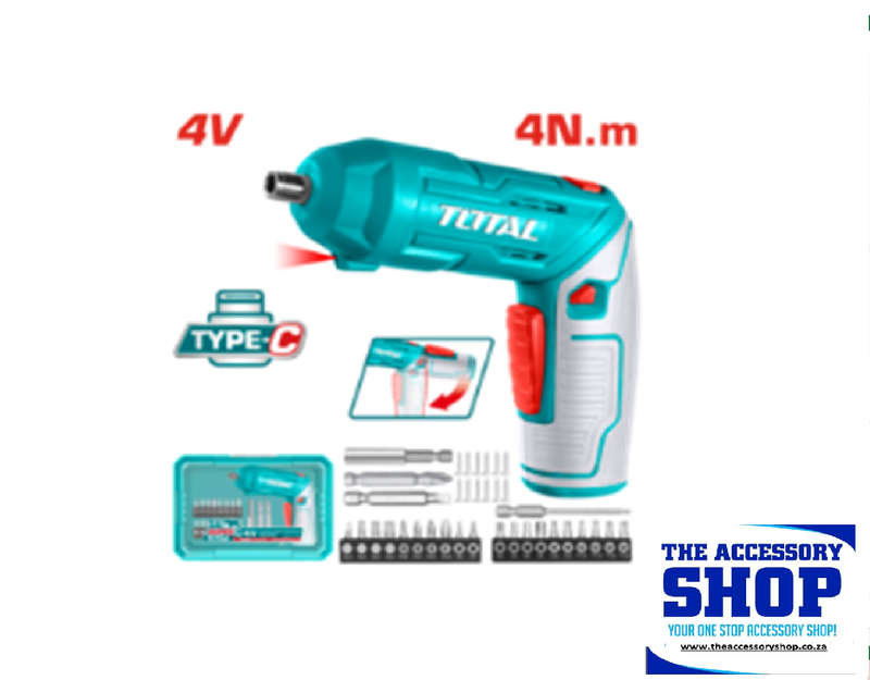 Screwdriver Cordless 4v kit Total Tools TSDLI04425