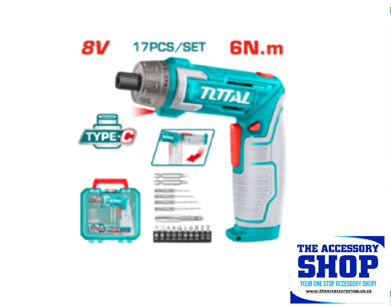 Screwdriver Cordless 8v kit Total Tools TSDLIO8025