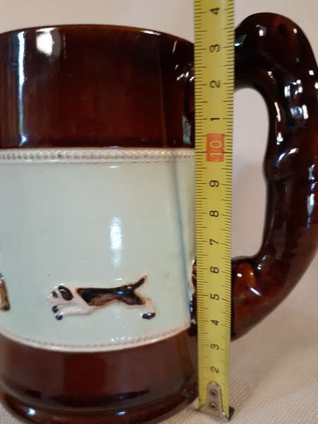 Bourne Denby Hunting Mug horses and dogs stoneware