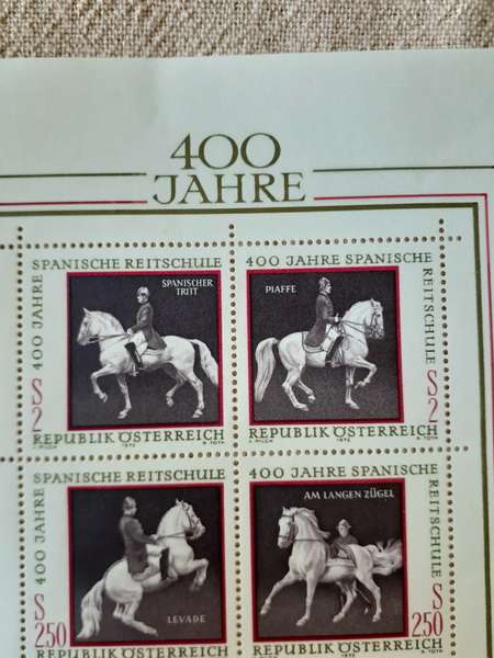 Stamps 400th Anniversary Spanish Riding School Austria Souvenir 1972