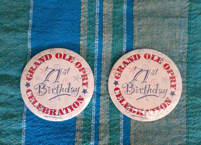 Pins - admission pins for Grand Ole Opry 71st Birthday 1997