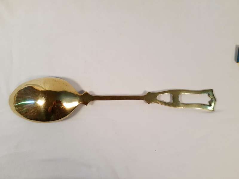Large Brass spoon ladle - kitchen ornament    46 cms      .6 kg approx
