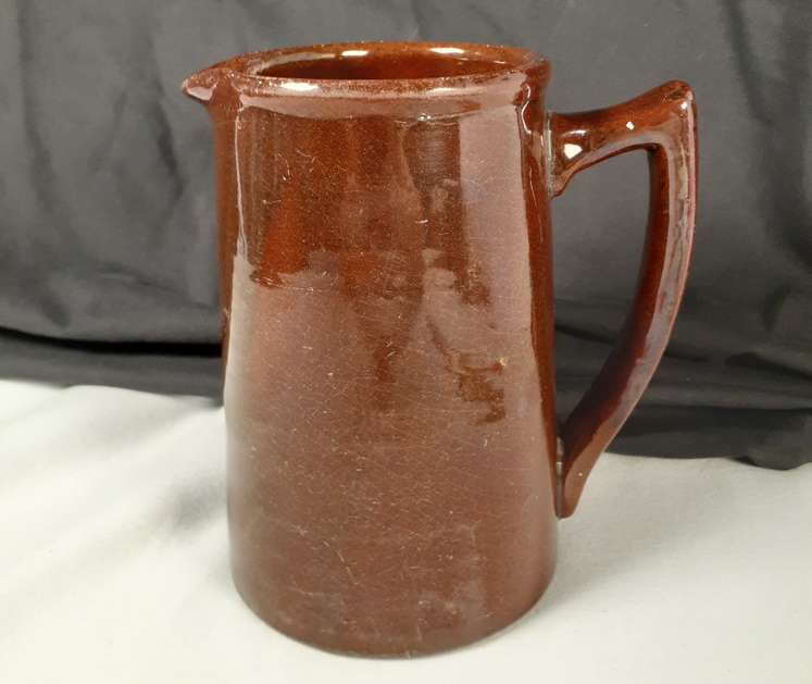 SA Ceramics  - Globe Pottery Pretoria - Brown Jug - Unusual 15 cms tall