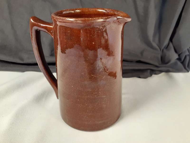SA Ceramics  - Globe Pottery Pretoria - Brown Jug - Unusual 15 cms tall