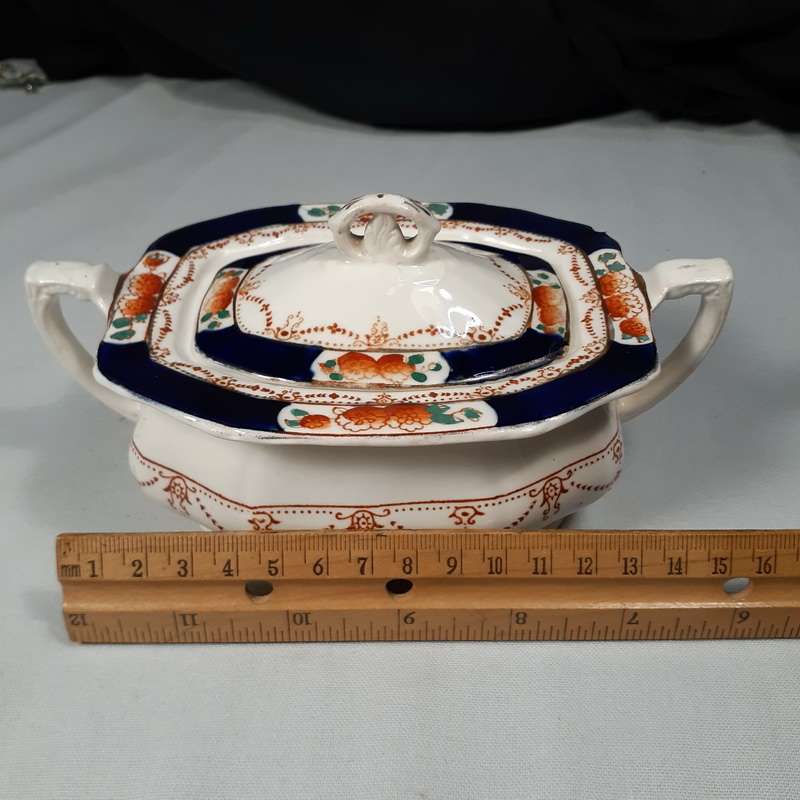 Sample miniature Lidded Bowl - sugar bowl - sweet bowl -Thomas Hughes Imperial Derby  1910 small