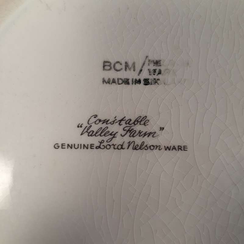 Decorative porcelain cake plate - country scene - valley farm - Lord Nelson Ware  210 cms dia