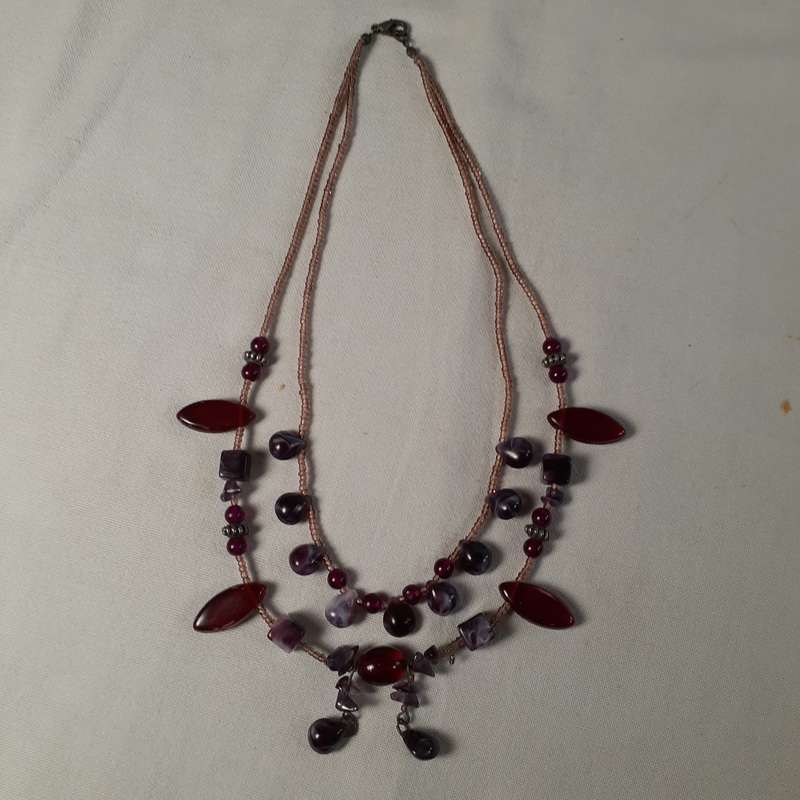 Red Glass necklace - jewelry chocker