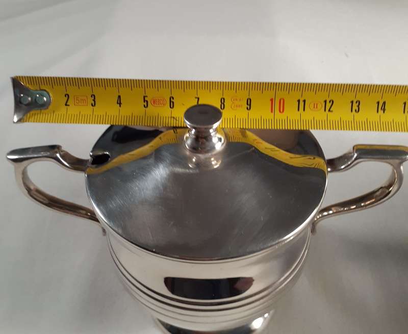 Silver plated sugar bowl / jam jar - SPonC  Hallmarked Jester/clown - Rhodesia