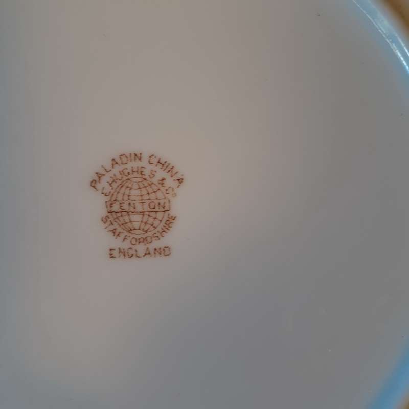 Paladon China Plate - Fenton Staffordshire -E Hughes and Co  17.5 cms
