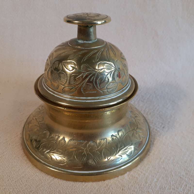 Indian Brass Bell, elephant bell, temple bell - 9 cms base