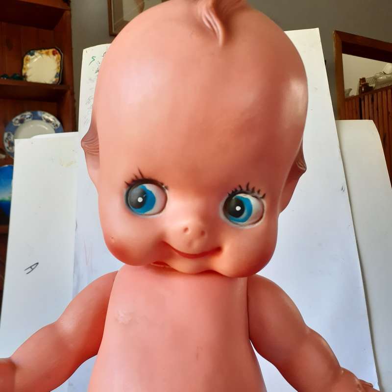 Doll Kewpie with wings - approx 1950 - vinyl - 42 cms approx