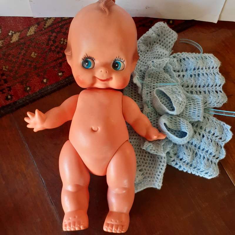 Doll Kewpie with wings - approx 1950 - vinyl - 42 cms approx