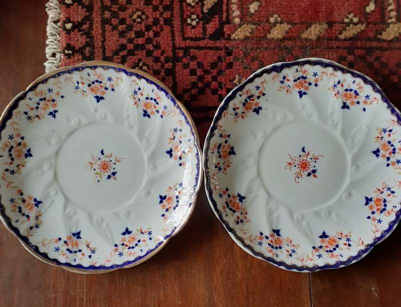 2 Antique plates -   T Morris Regent China plates circa 1912   -  22cm dia ea