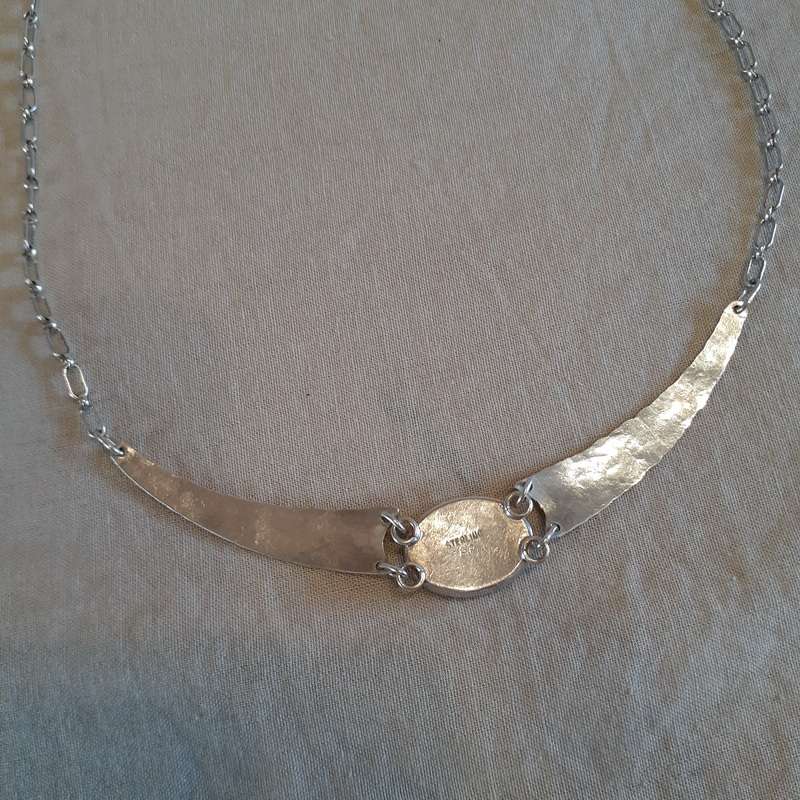 Silver necklace with semi precious stone. Custom made