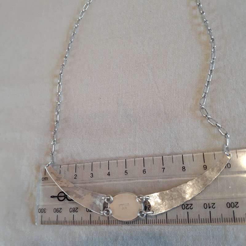 Silver necklace with semi precious stone. Custom made
