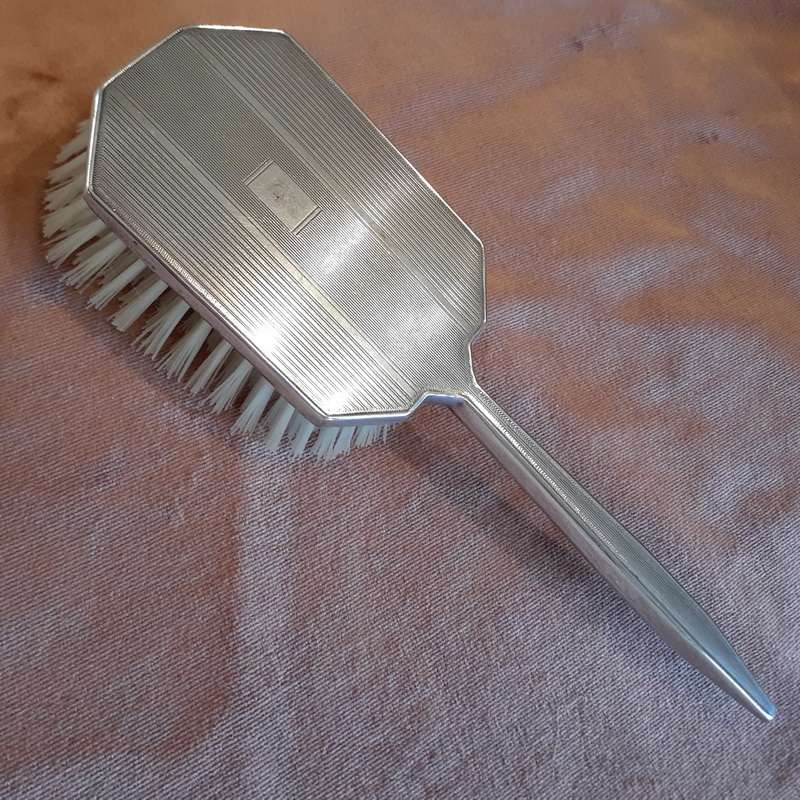 Silver Plated Deco Style vintage Hairbrush