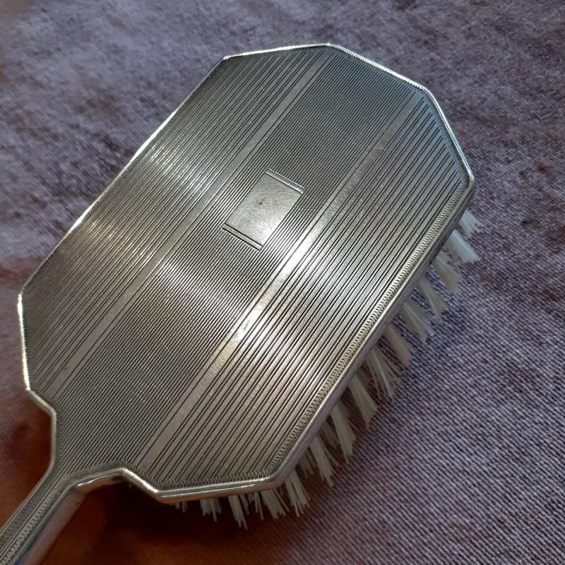 Silver Plated Deco Style vintage Hairbrush