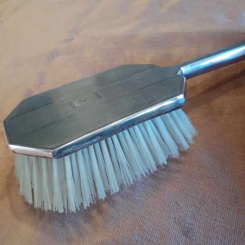 Silver Plated Deco Style vintage Hairbrush