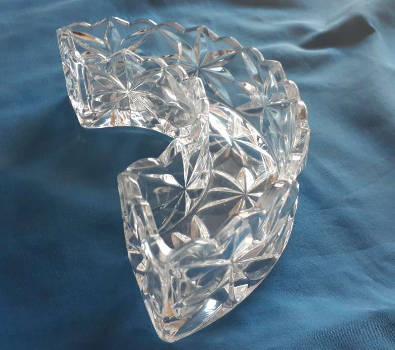 Lead Crystal vase half moon posy vase