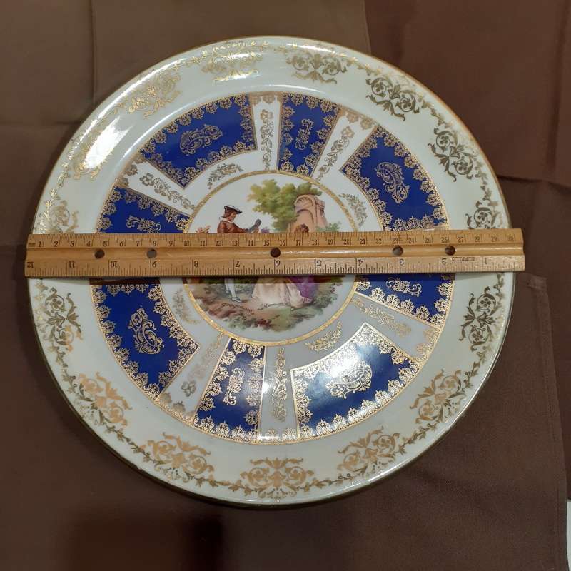 Large French limoges plate - 30 cms dia - romantic scene