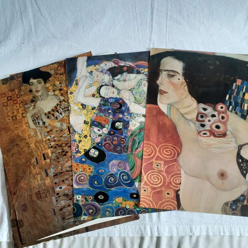 Klimpt art posters in folder - 6 high quality Gustav Klimpt vintage images