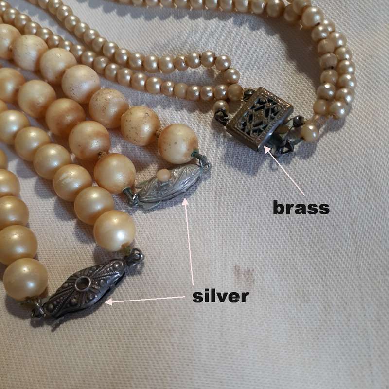 Faux pearl necklaces - 2 silver clasps 1 brass clasp - fallen beauties