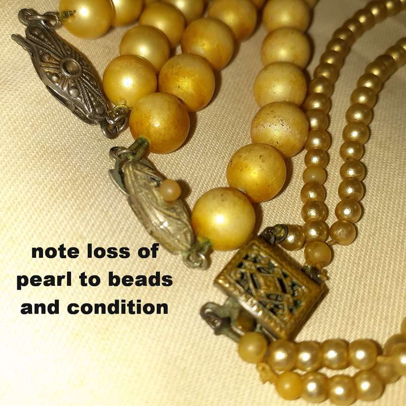 Faux pearl necklaces - 2 silver clasps 1 brass clasp - fallen beauties