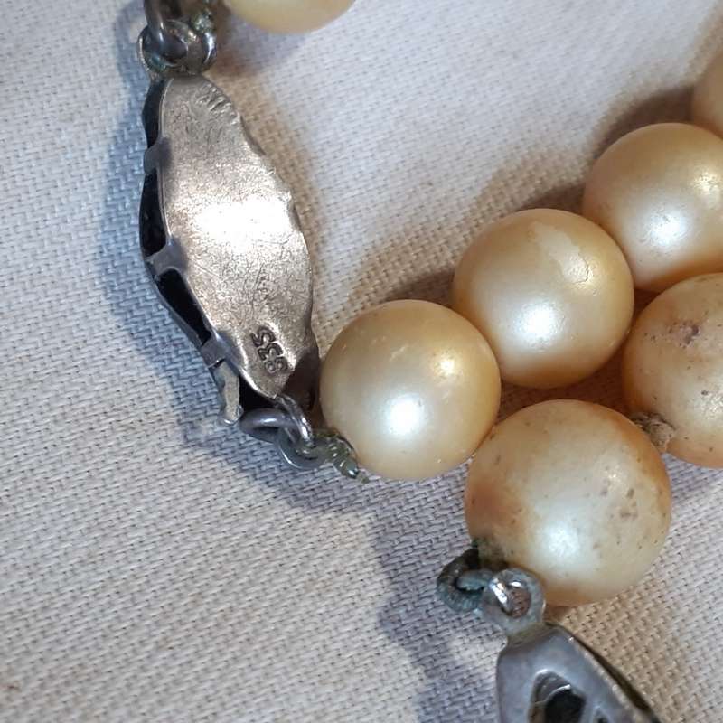 Faux pearl necklaces - 2 silver clasps 1 brass clasp - fallen beauties