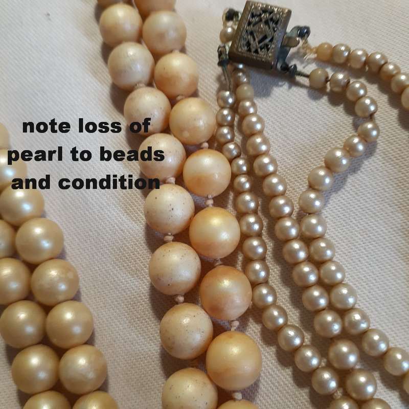 Faux pearl necklaces - 2 silver clasps 1 brass clasp - fallen beauties