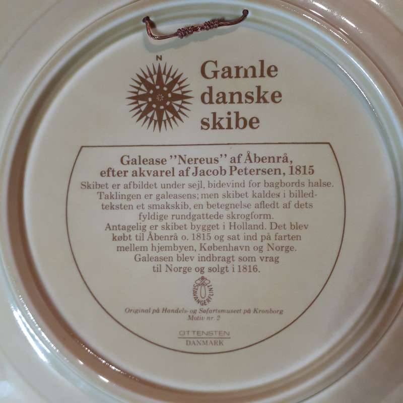 Maritime Shipping plate -  "Nereus" - Ottensten Denmark decorative plate