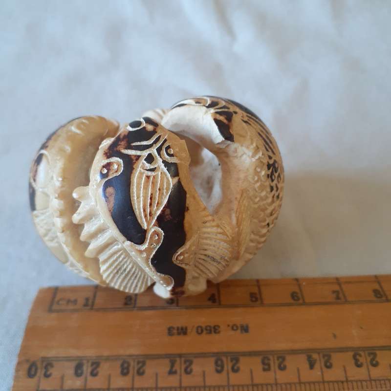 Carved Vegetable Ivory fish ball Tagua Nut?