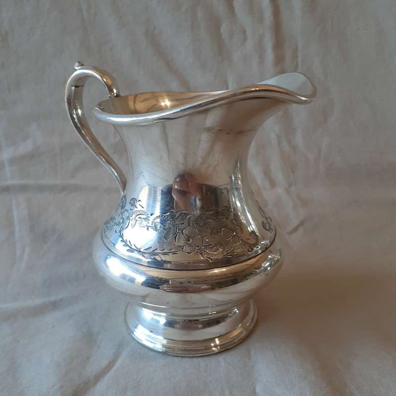 Silver Plated Britannia metal English Tea Pot, Sugar Basin and Milk Jug