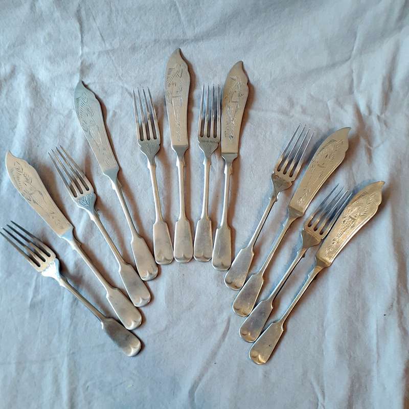 Fish Set - Fish knives and forks 12 - A P and Co