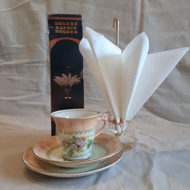 Tea Trio James Kent Fenton plus vintage serviette holder