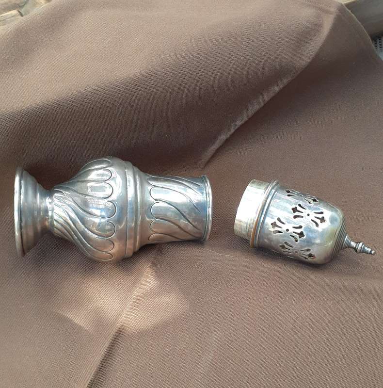 Silver Plated Sugar Castor - hand chased Sheffield Alpha plate