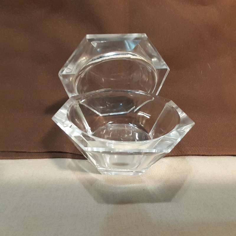 Crystal glass Deco dressing table set - some damage
