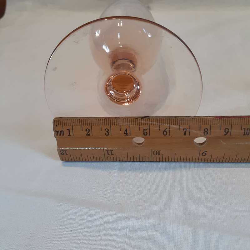 Glass Speciman vase  - tall apricot glass vintage - 25 cms