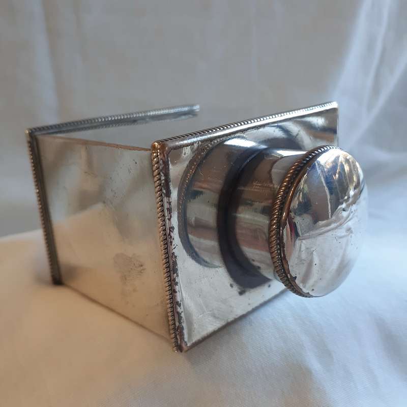 Tea Caddy Silver Plate on Copper - antique approx 1850's