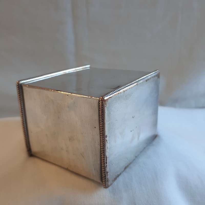 Tea Caddy Silver Plate on Copper - antique approx 1850's
