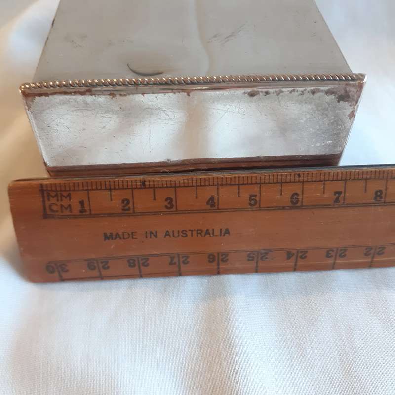 Tea Caddy Silver Plate on Copper - antique approx 1850's