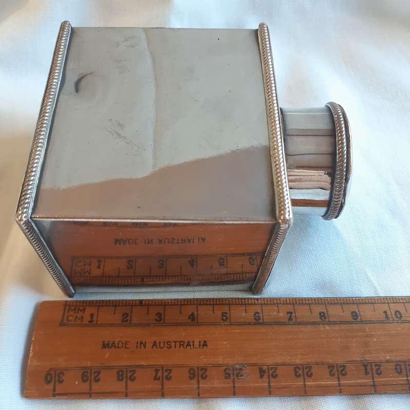 Tea Caddy Silver Plate on Copper - antique approx 1850's