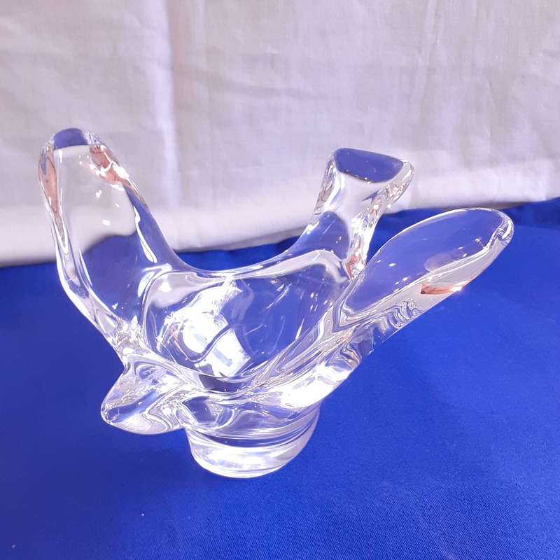 Glass Bird - French Lead Crystal Dove Candy Bowl