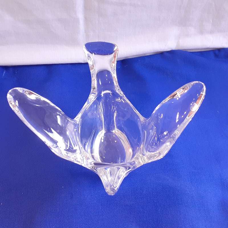 Glass Bird - French Lead Crystal Dove Candy Bowl