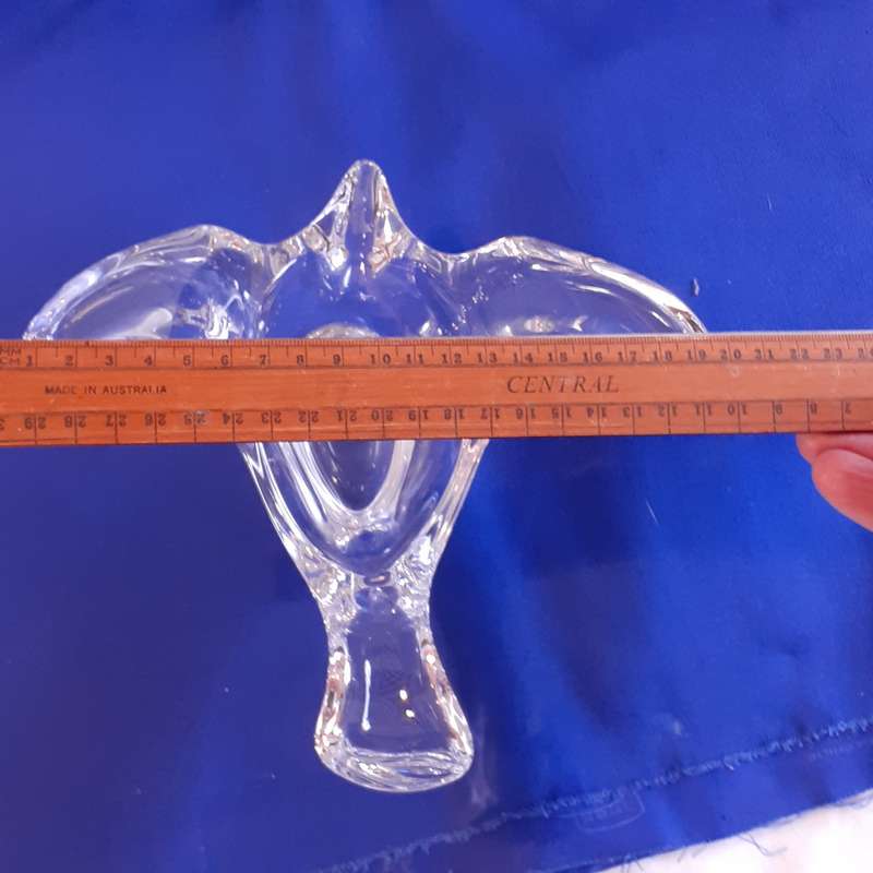 Glass Bird - French Lead Crystal Dove Candy Bowl