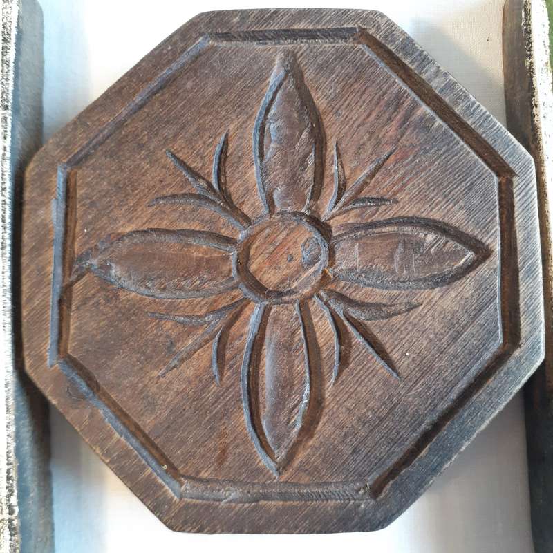carved printed medieval tile wall decorative item - art pot stand