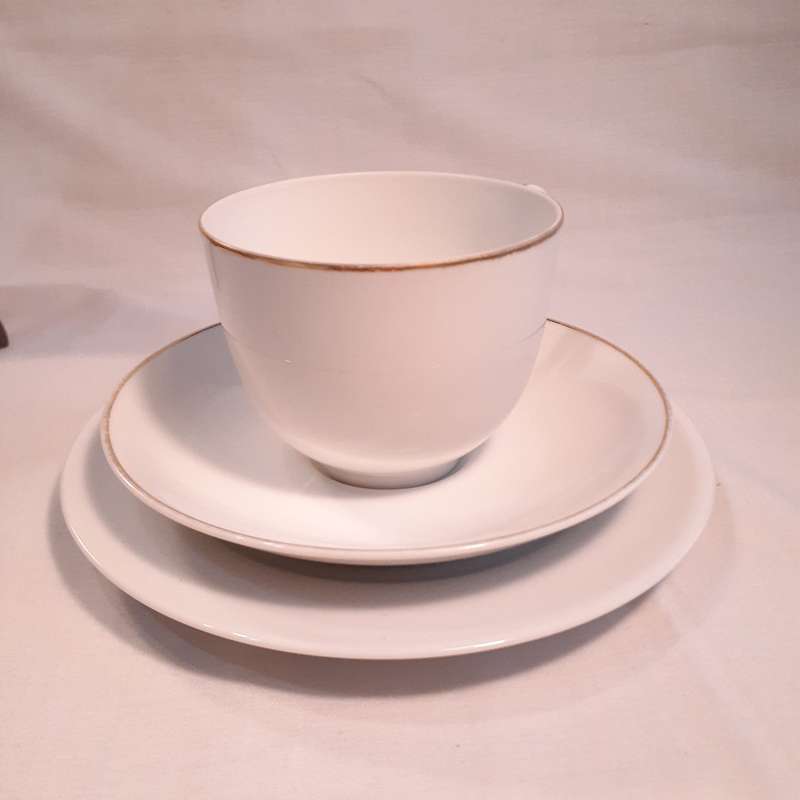 Tea Trios - Nortake white fine porcelain