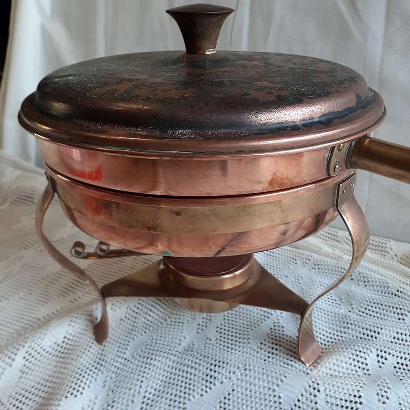 Copper Chafing Dish - DURO BandM Portugal - spirit poaching pan