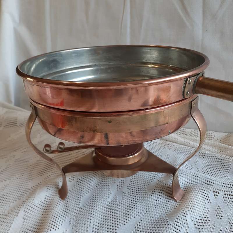 Copper Chafing Dish - DURO BandM Portugal - spirit poaching pan