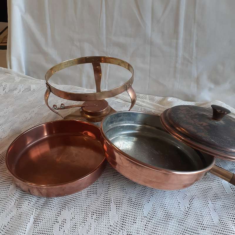 Copper Chafing Dish - DURO BandM Portugal - spirit poaching pan