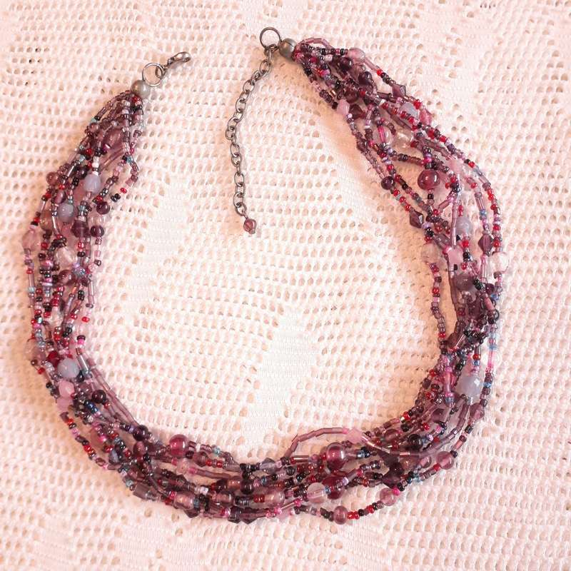 two glass bead necklaces - vintage